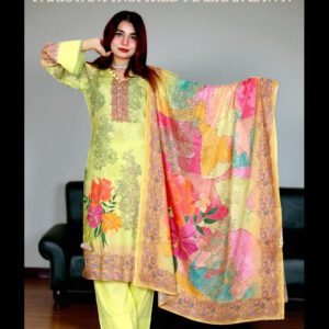 PAKISTANI INSPIRED MALHAR LAWN CODE 145 LEMON