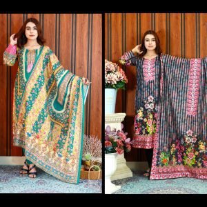 PAKISTANI INSPIRED MALHAR LAWN CODE 152 BLACK+133 GREEN