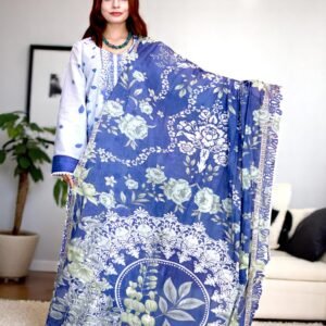 Indian Inspired Mannt Embroidery Lawn 175 Blue