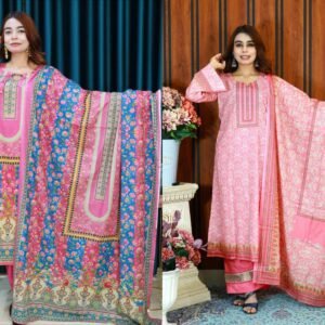 PAKISTANI INSPIRED MALHAR LAWN CODE CODE 133+157 PINK