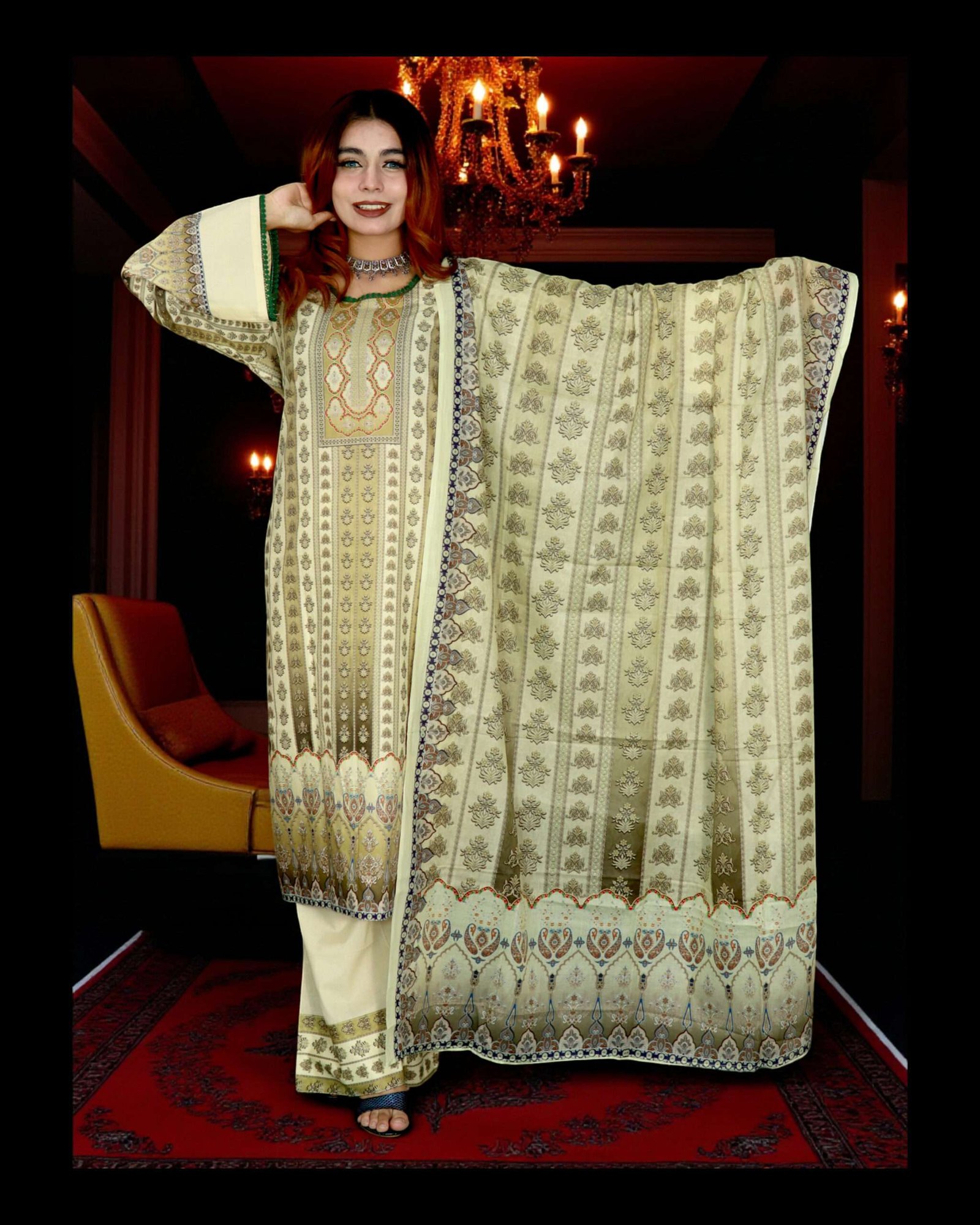 MALHAR LAWN CODE 203 GOLDEN